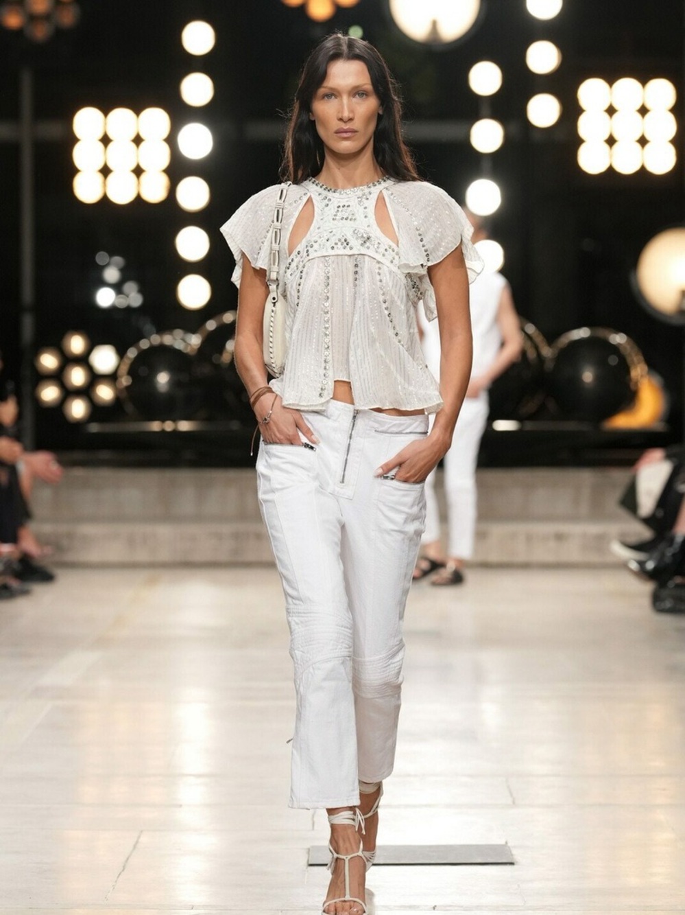 Isabel Marant Orna embroidered cutout silk chiffon top - Picture 3 of 12